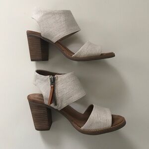 Toms Cream Heeled Sandals